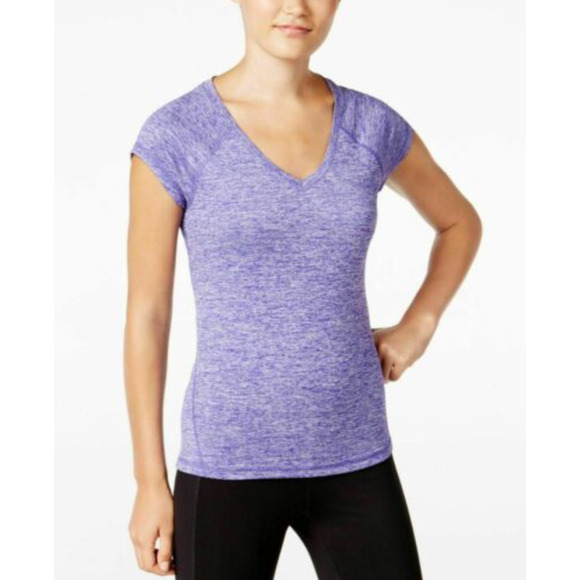 Ideology Women's Short-Sleeve V-Neck T-Shirts Top in Bright Purple XS, $13 NWT - Picture 1 of 3